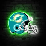 Miami Dolphins Neon Sign Nfl Football Helmet Acrylic Led 1
