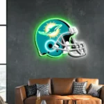 Miami Dolphins Neon Sign Nfl Football Helmet Acrylic Led 1
