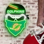 Miami Dolphins Neon Sign Skull 1