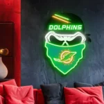 Miami Dolphins Neon Sign Skull 1