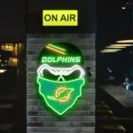 Miami Dolphins Neon Sign Skull 1