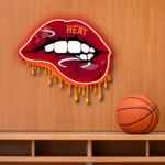 Miami Heat Neon Sign Dripping Lips 1