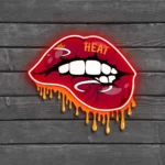 Miami Heat Neon Sign Dripping Lips 1