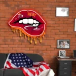 Miami Heat Neon Sign Dripping Lips 1