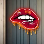 Miami Heat Neon Sign Dripping Lips 1