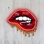 Miami Heat Neon Sign Dripping Lips 1