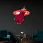 Miami Heat Neon Sign Heat Flame Hoop 1