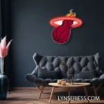 Miami Heat Neon Sign Heat Flame Hoop 1