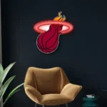 Miami Heat Neon Sign Heat Flame Hoop 1