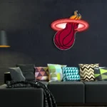Miami Heat Neon Sign Heat Flame Hoop 1