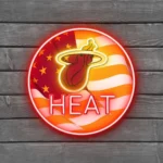 Miami Heat Neon Sign Us Pennant Acrylic 1