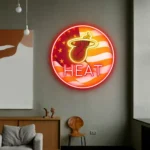 Miami Heat Neon Sign Us Pennant Acrylic 1
