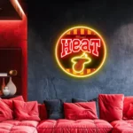 Miami Heat Neon Sign Vintage Acrylic 1