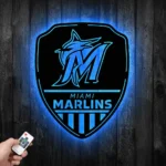 Miami Marlins Metal Sign Shield Shape 1