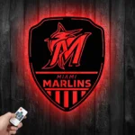 Miami Marlins Metal Sign Shield Shape 1