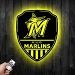 Miami Marlins Metal Sign Shield Shape 1