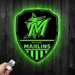 Miami Marlins Metal Sign Shield Shape 1