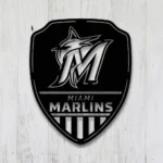 Miami Marlins Metal Sign Shield Shape 1