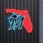 Miami Marlins Neon Sign Florida State Map 1