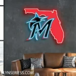 Miami Marlins Neon Sign Florida State Map 1