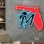 Miami Marlins Neon Sign Florida State Map 1