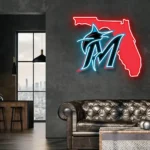 Miami Marlins Neon Sign Florida State Map 1