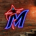 Miami Marlins Neon Sign Marlin M Logo 1