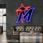 Miami Marlins Neon Sign Marlin M Logo 1