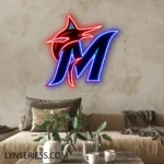 Miami Marlins Neon Sign Marlin M Logo 1