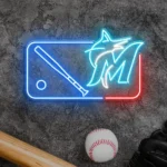 Miami Marlins Neon Sign Mlb Logo 1