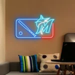 Miami Marlins Neon Sign Mlb Logo 1