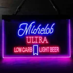Michelob Ultra Neon Sign Light Low Carb Red Ribbon 1