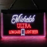 Michelob Ultra Neon Sign Light Low Carb Red Ribbon 1