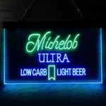 Michelob Ultra Neon Sign Light Low Carb Red Ribbon 1