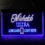 Michelob Ultra Neon Sign Light Low Carb Red Ribbon 1