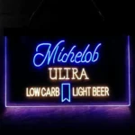 Michelob Ultra Neon Sign Light Low Carb Red Ribbon 1