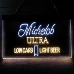 Michelob Ultra Neon Sign Light Low Carb Red Ribbon 1