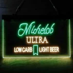 Michelob Ultra Neon Sign Light Low Carb Red Ribbon 1