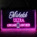 Michelob Ultra Neon Sign Light Low Carb Red Ribbon 1