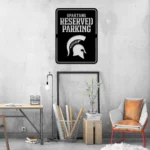 Michigan State Spartans Metal Sign Reserved Parking Logo 1