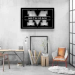 Michigan Wolverines Metal Sign Block M 1