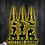 Military Patriotic Metal Sign Custom Bullet Soldier 1