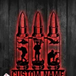 Military Patriotic Metal Sign Custom Bullet Soldier 1