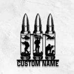 Military Patriotic Metal Sign Custom Bullet Soldier 1