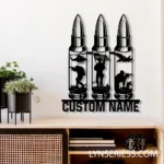 Military Patriotic Metal Sign Custom Bullet Soldier 1