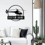 Military Patriotic Metal Sign Custom Helicopter Airplane 1