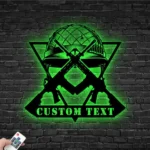 Military Patriotic Metal Sign Custom Soldier Helmet Crossing Assault Rifles 1