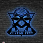Military Patriotic Metal Sign Custom Soldier Helmet Crossing Assault Rifles 1