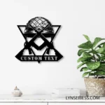 Military Patriotic Metal Sign Custom Soldier Helmet Crossing Assault Rifles 1