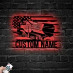 Military Patriotic Metal Sign Custom Us Asphalt Paver Truck 1
